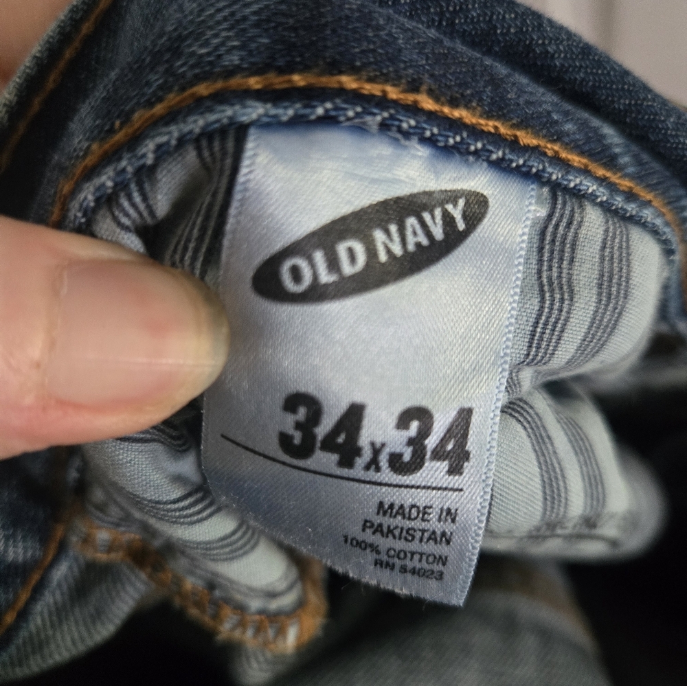 Old Navy Blue Straight 34x34 Jeans Classic Denim Style - Picture 4 of 4